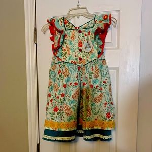 Adorable girl wild flowers dress